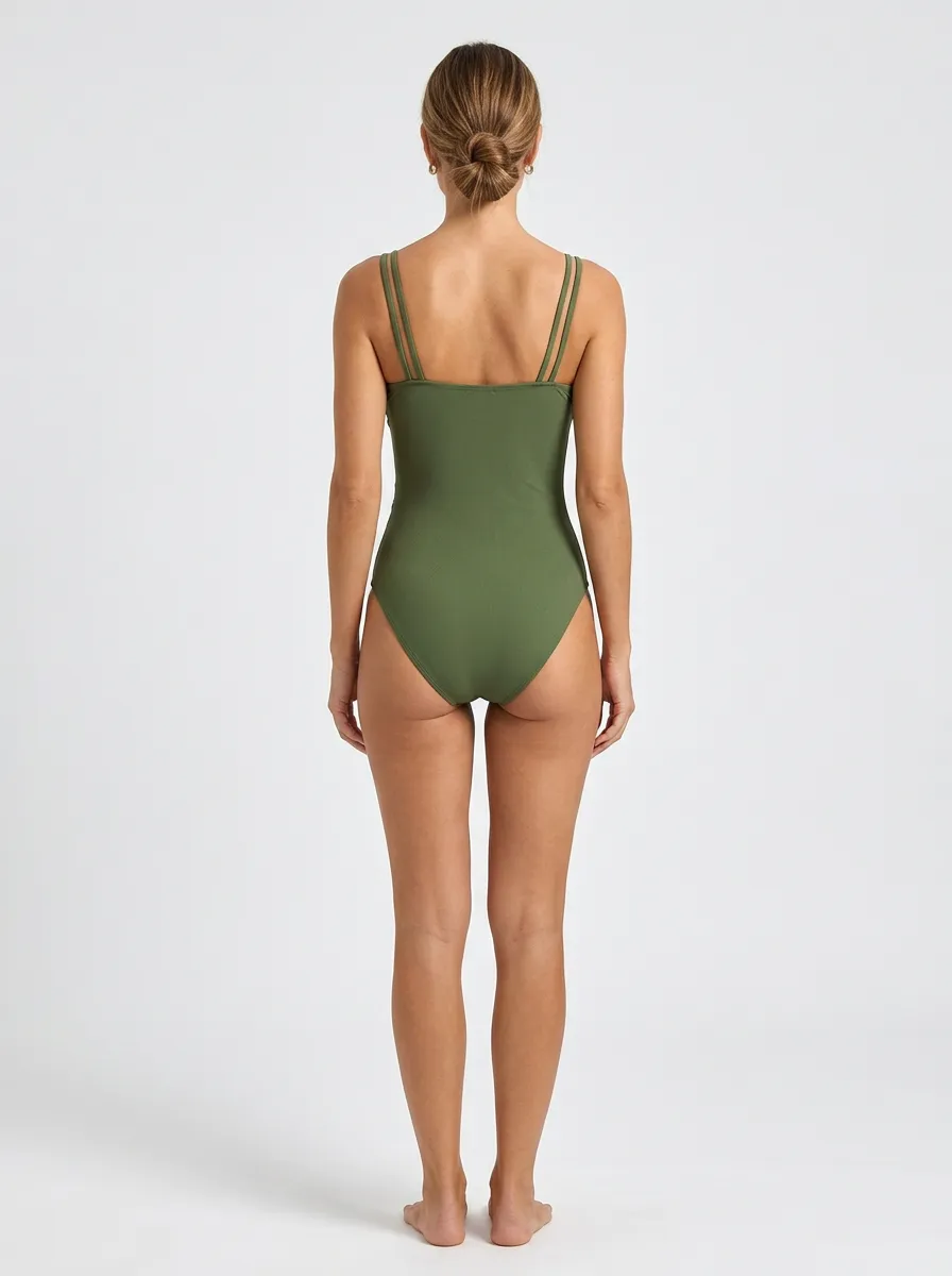Women's O-Ring Ruched One-Piece Swimsuit