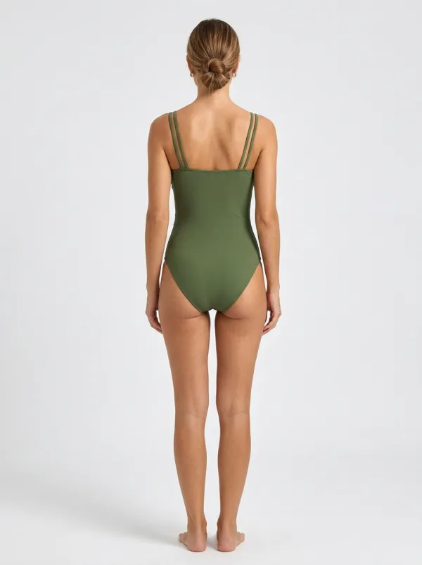 Women's O-Ring Ruched One-Piece Swimsuit