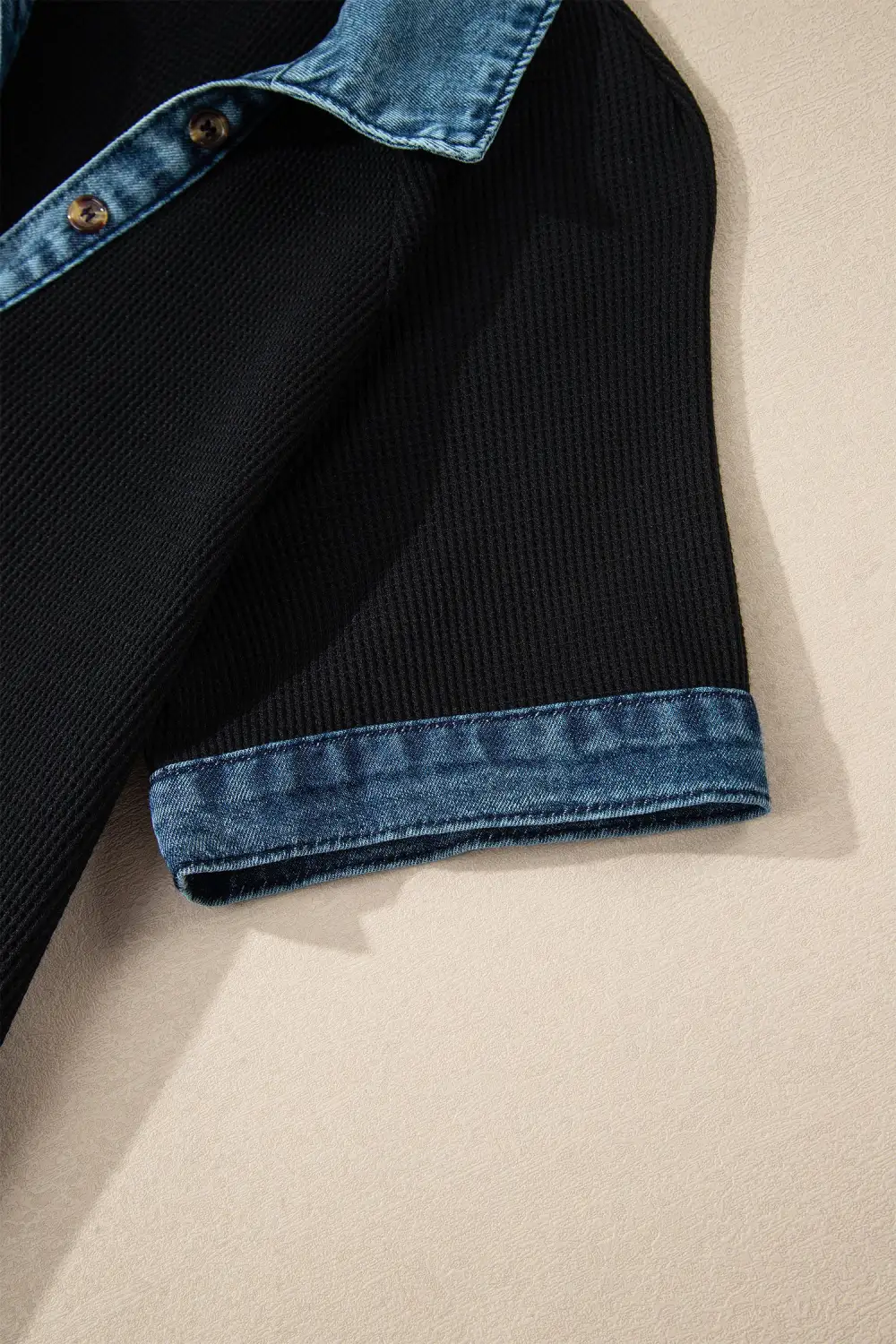 Patchwork Denim Knit Sweater Dress
