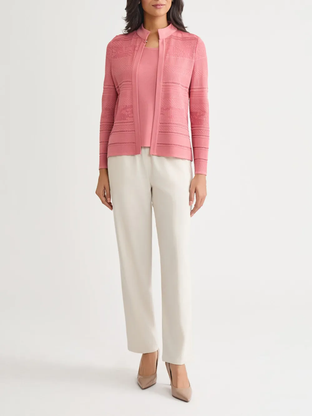 Solid Color Stand Up Collar Knitted Knitwear