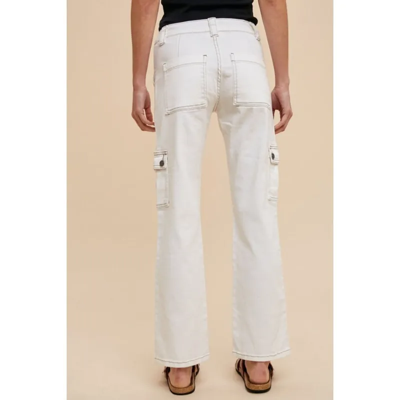 Straight Leg Jeans with Cargo Pockets