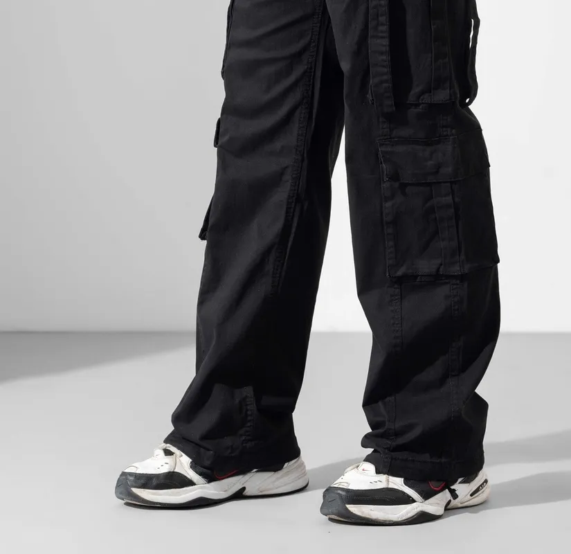Black Drawstring Cargo Pants