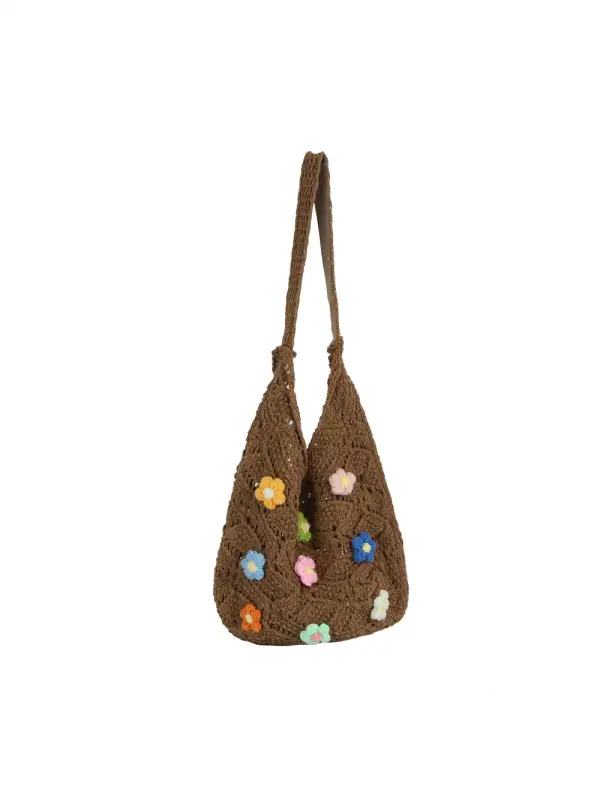 Floral Crochet Shoulder Bag