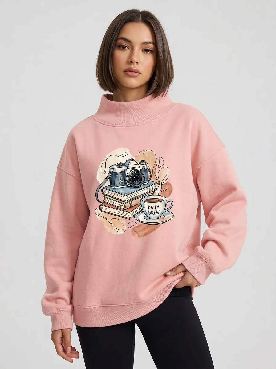 Women's Photography Book Coffee Graphic Sweatshirt