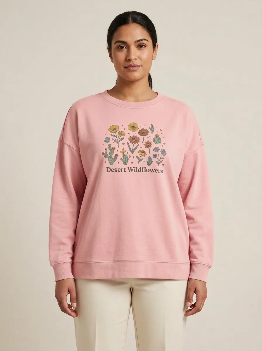 Women's Desert Wildflowers Graphic Sweatshirt