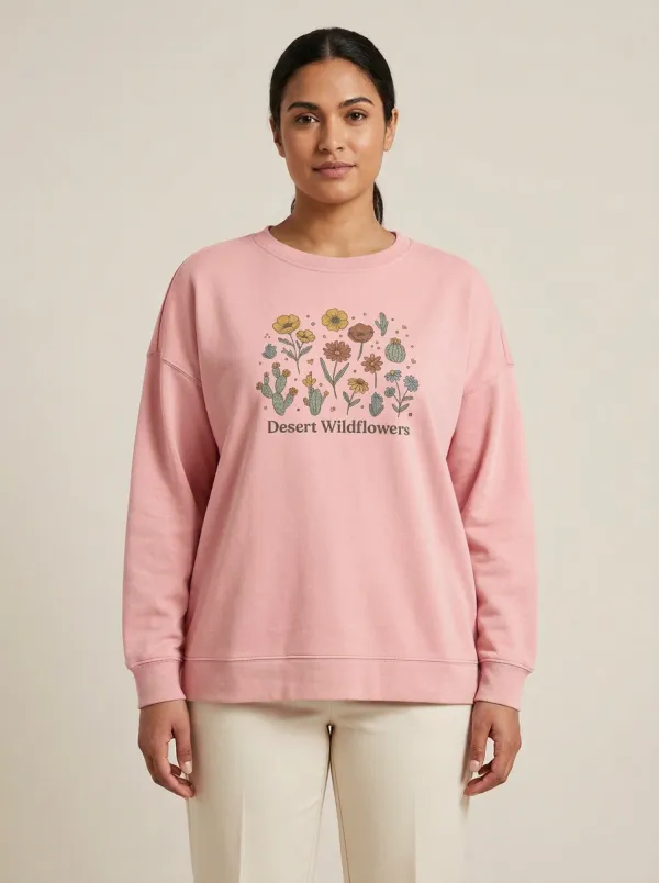 Women's Desert Wildflowers Graphic Sweatshirt