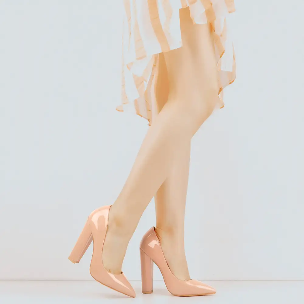 Modern Pointed Toe Chunky Heel Pumps