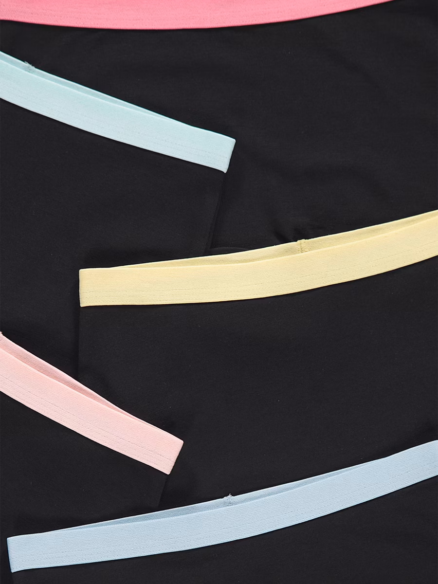 Black Pastel Waistband Shorts 5 Pack detail 1