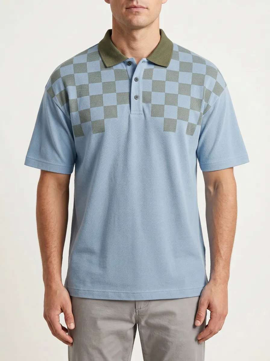 Modern Checkered Men's Polo Shirt