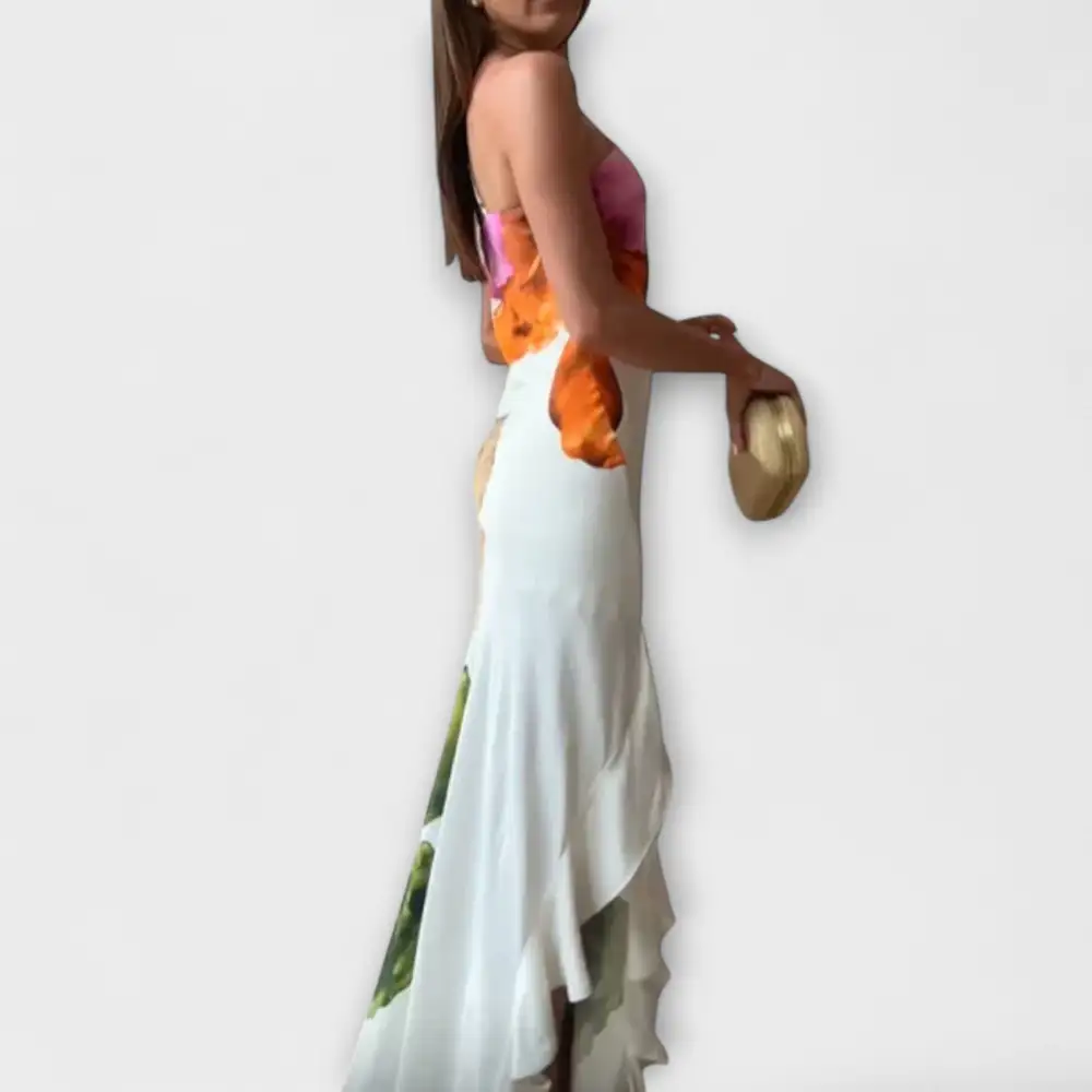 Pleated Empire Waist Maxi Dress