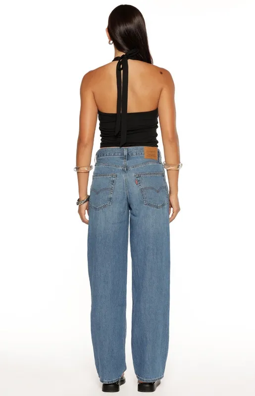 Mid-Wash Baggy Dad Jeans