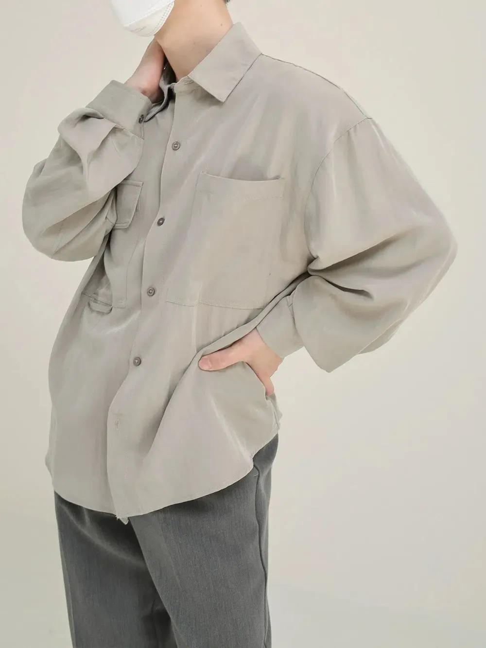 Asymmetric Front Pocket Shirt