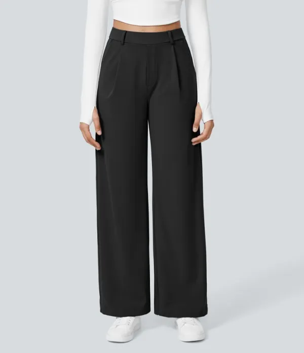 Straight Leg High Waist Trousers