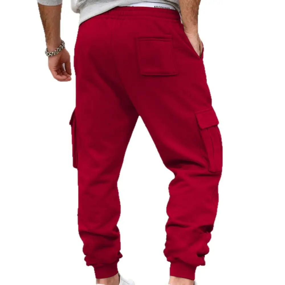 Men's Casual Cargo Waistband Pockets Cargo Pants Utility Fit