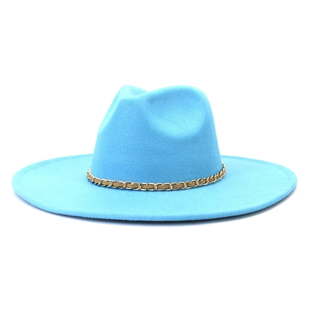 Camel Chain Big Brim Peach Heart Top Hat