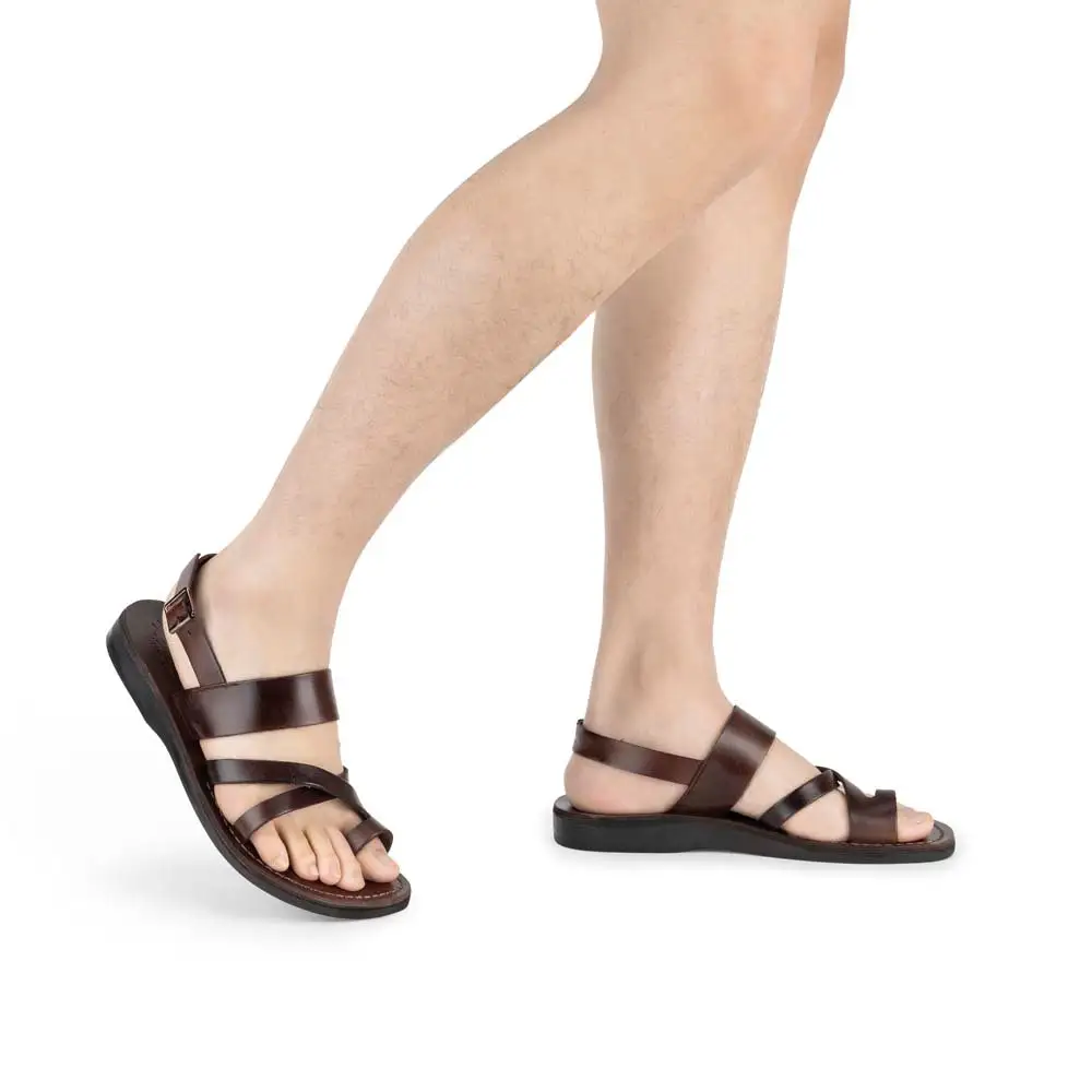 Leather Ankle Strap Flat Sandals