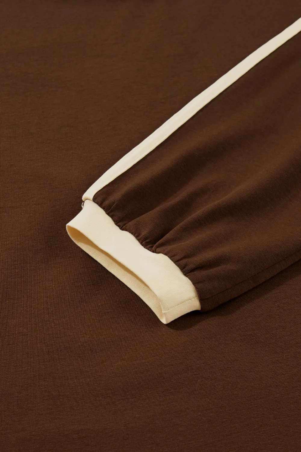 Dark Brown Varsity Striped Accent Tee