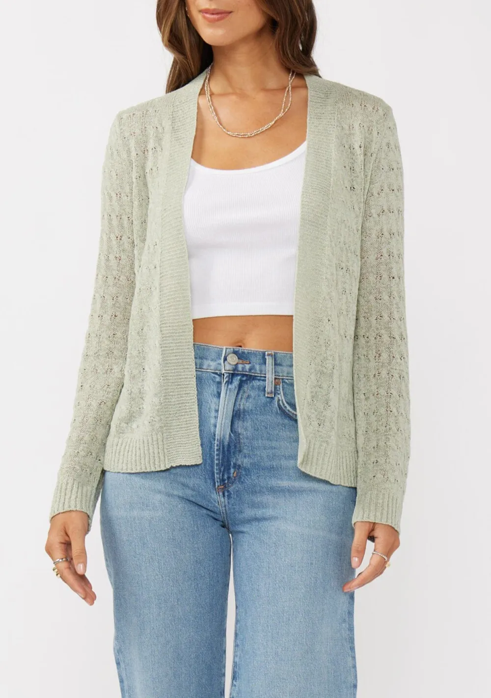 Plain Open Front Cardigan