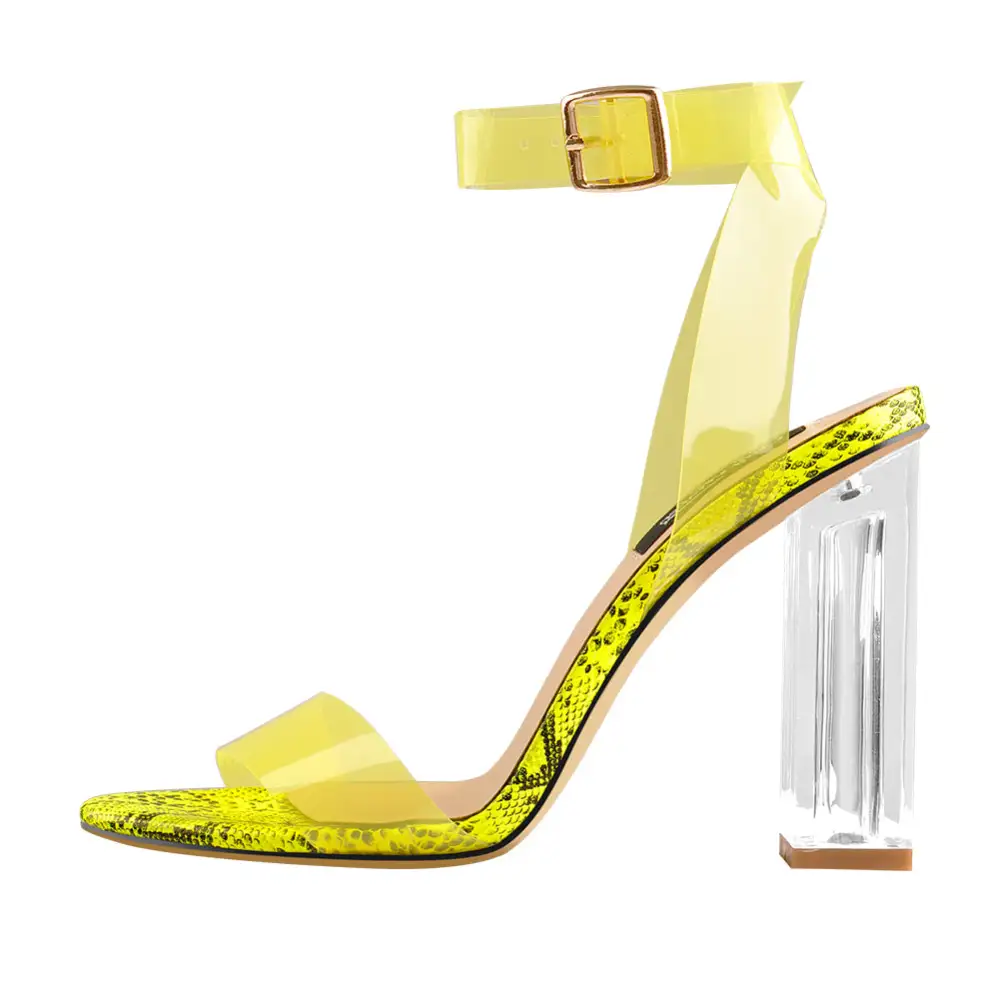 Clear Ankle Strap Perspex High Heel Sandals