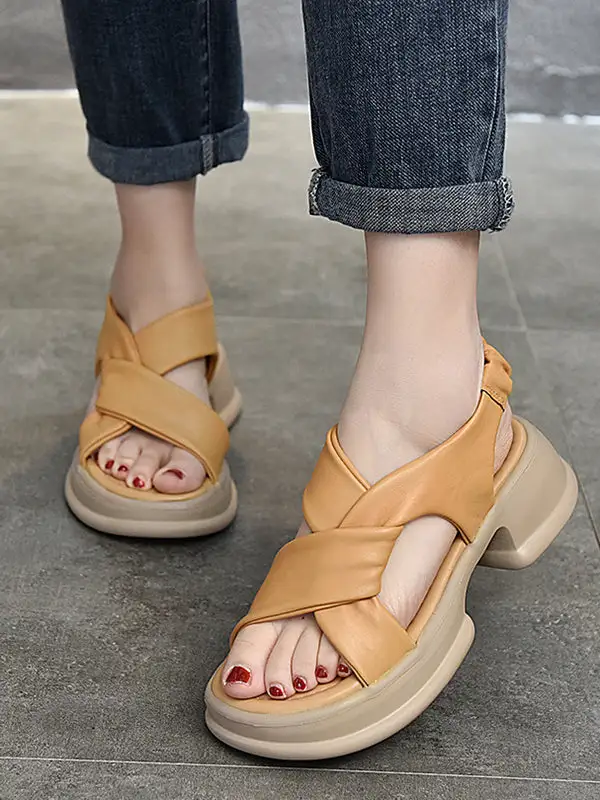 Open-Toe Platform Heeled Sandals