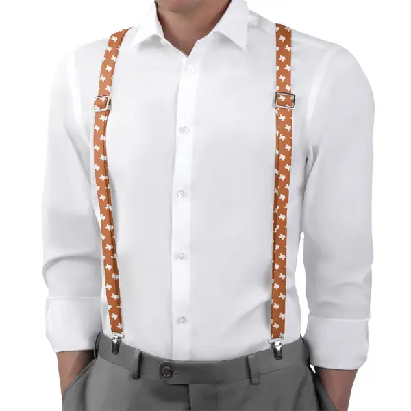 Graphic Silhouette Motif Suspenders