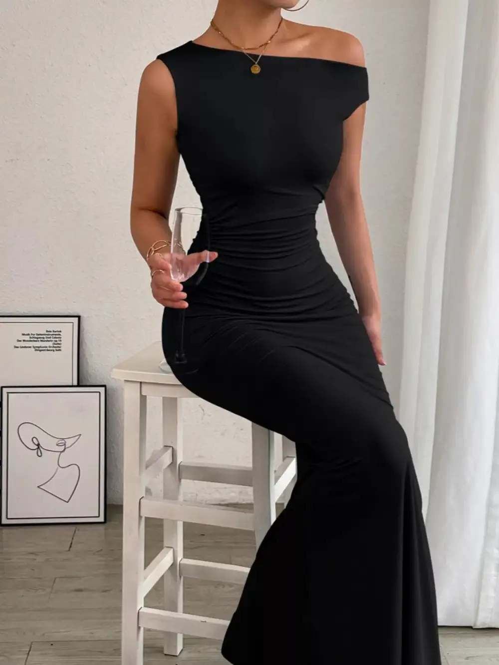 Easy Fit Ruched Maxi Dress