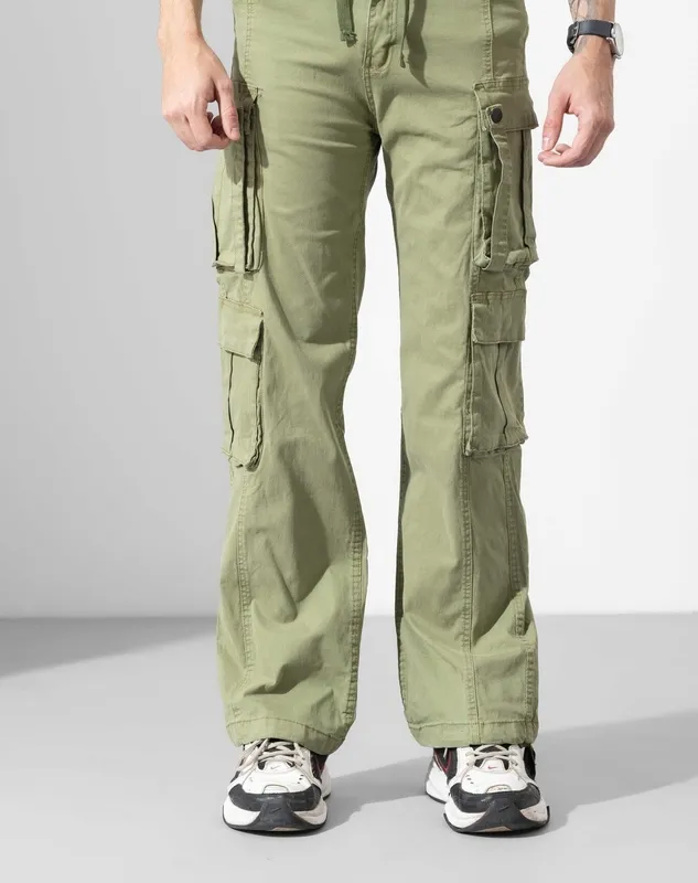 Green Drawstring Cargo Pants