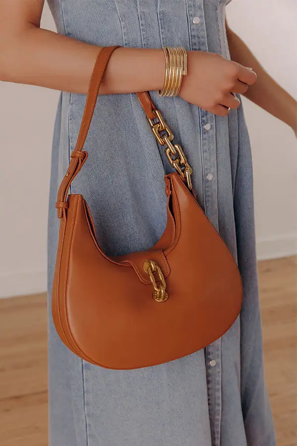 Flap-Front Faux Leather Purse