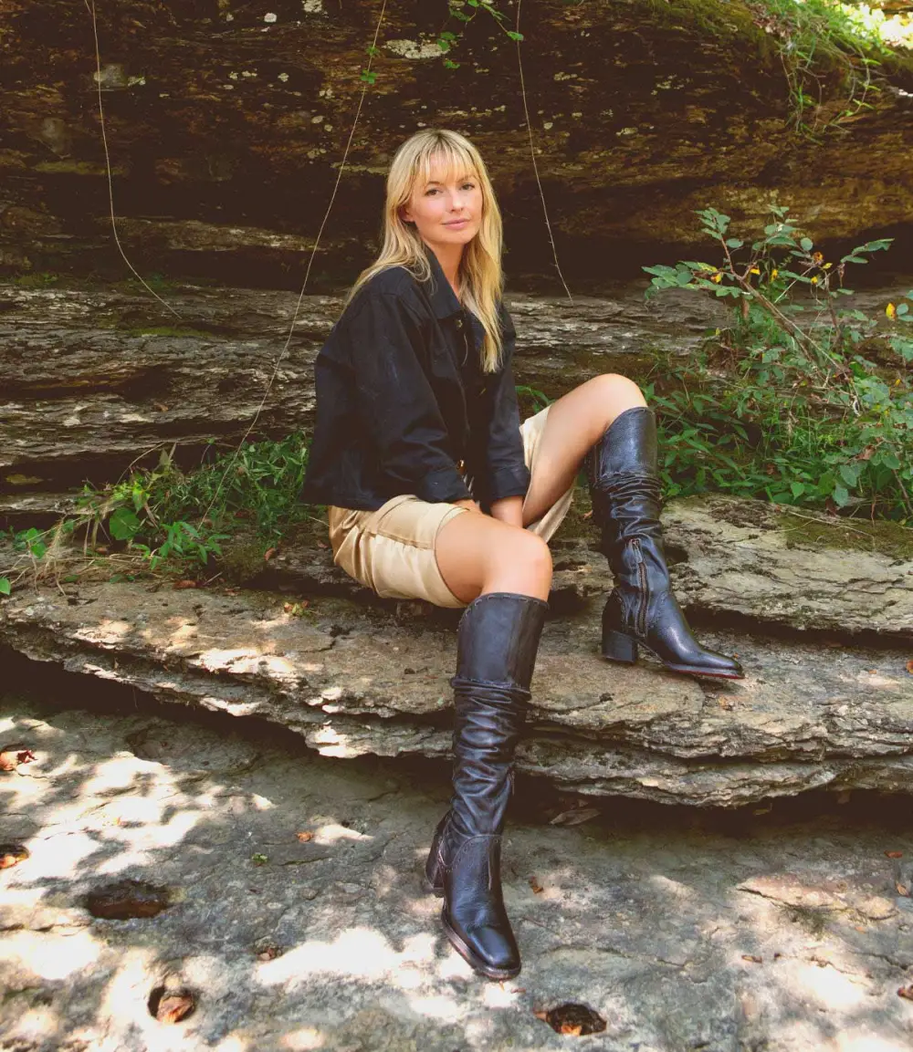 Ruched Contrast-Stitched Everyday Boots