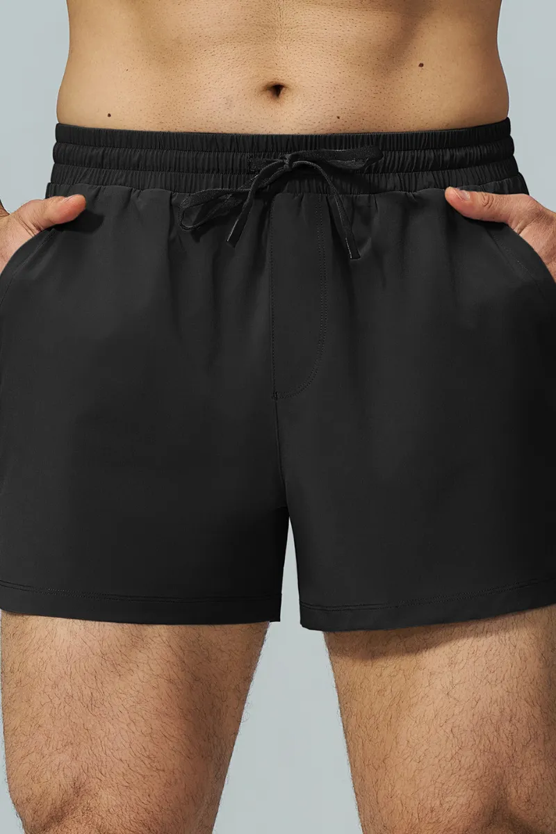 Breathable Drawstring Side Pocket Athletic Shorts