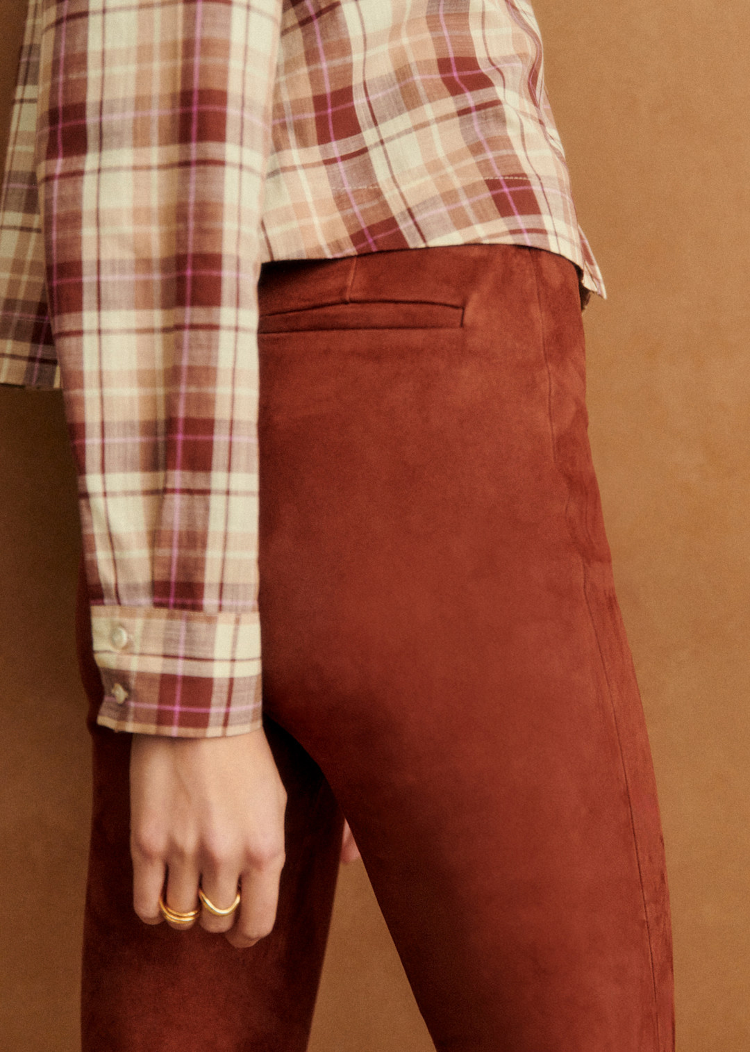 High Waisted Flared Cropped Trousers