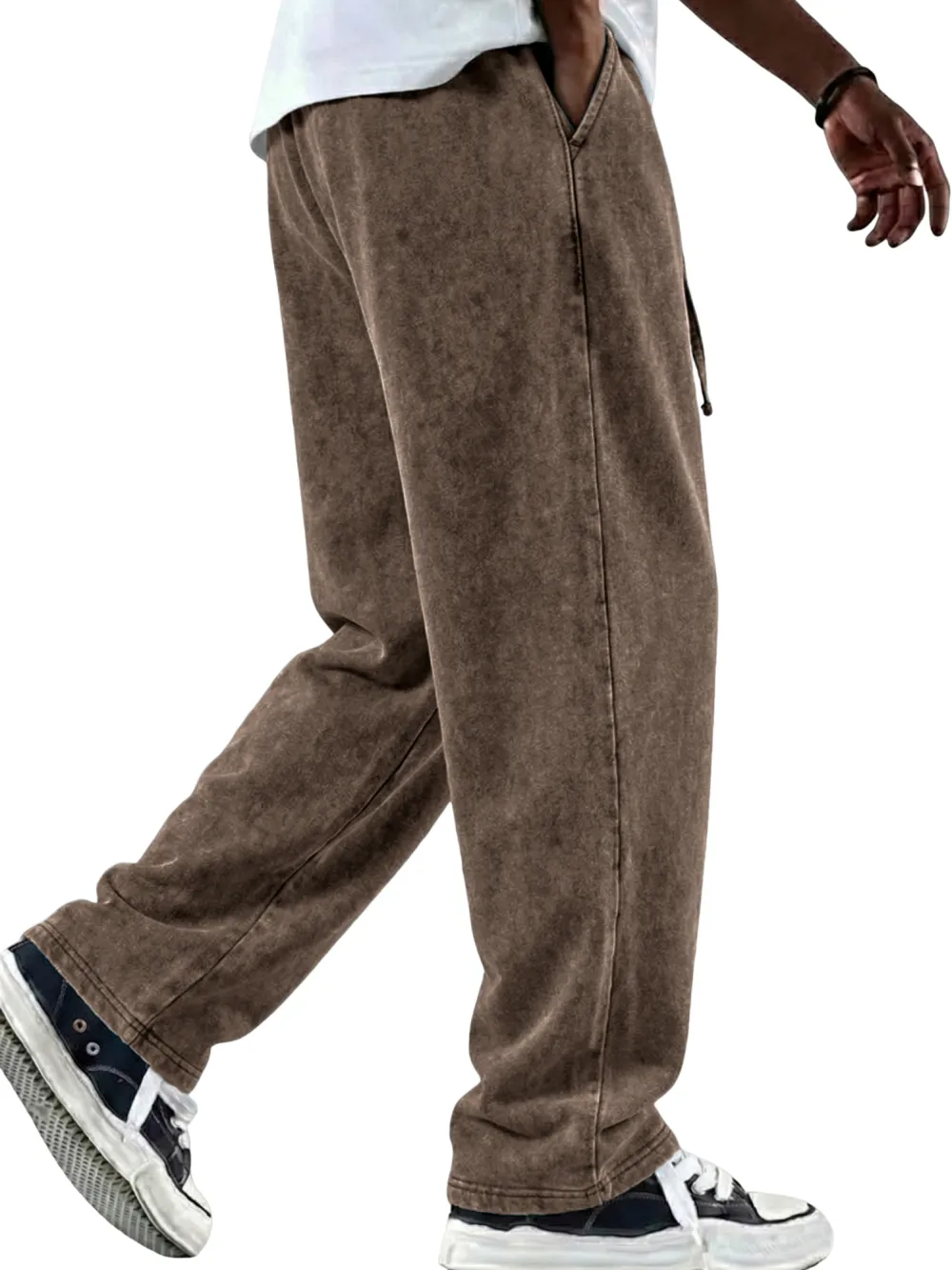 Garment Washed Drawstring Pants