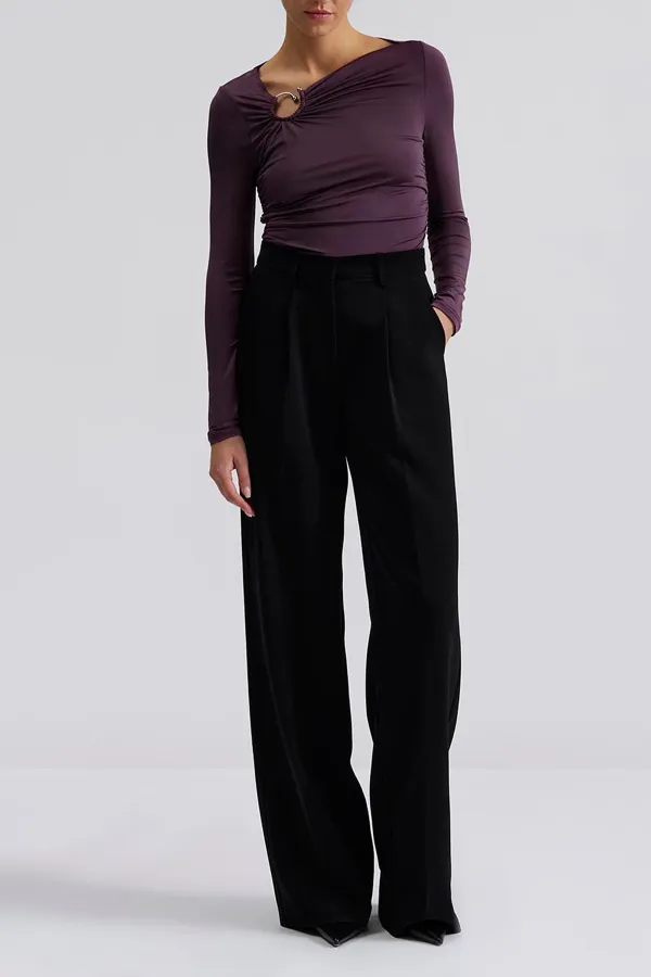 Ring detail jersey top