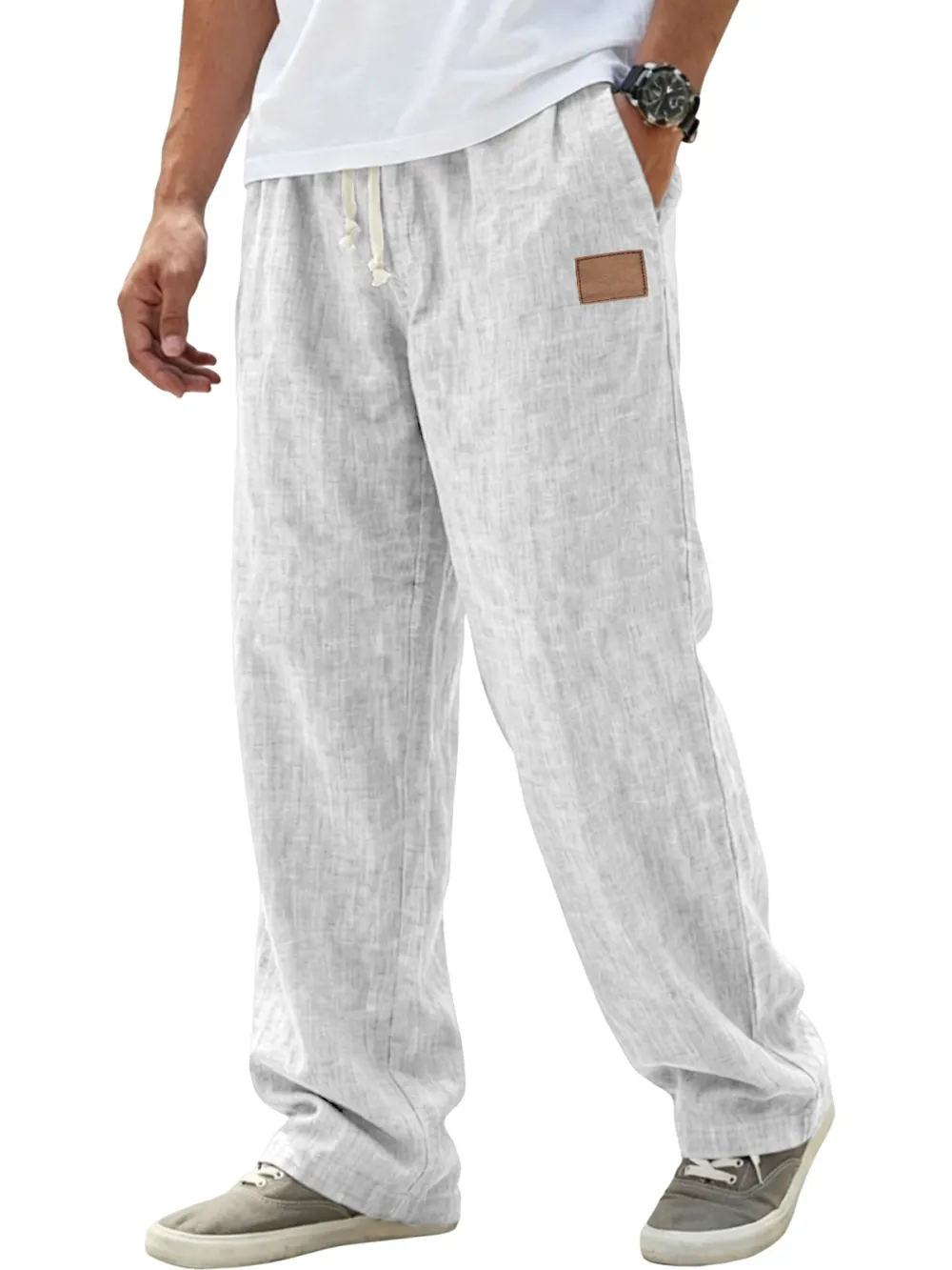 Linen Blend Relaxed Fit Trousers