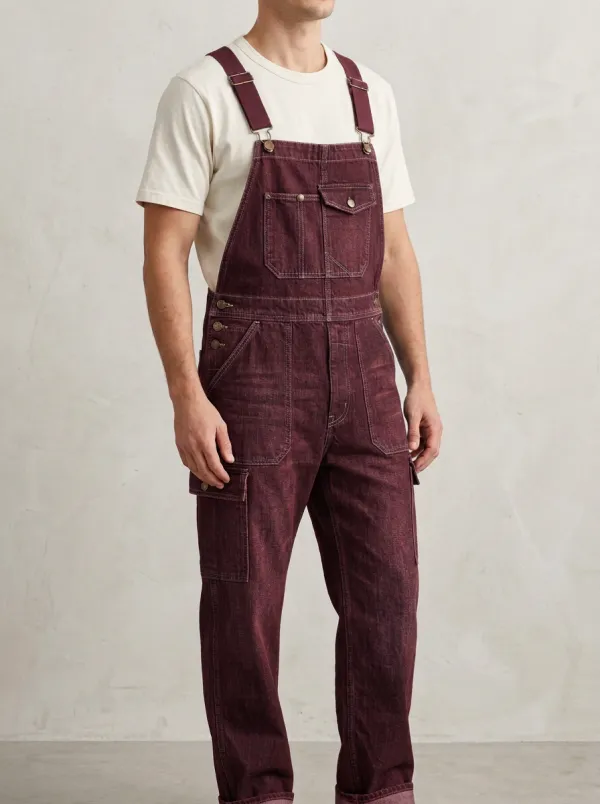 Men's Casual Vintage Denim Cargo Overalls