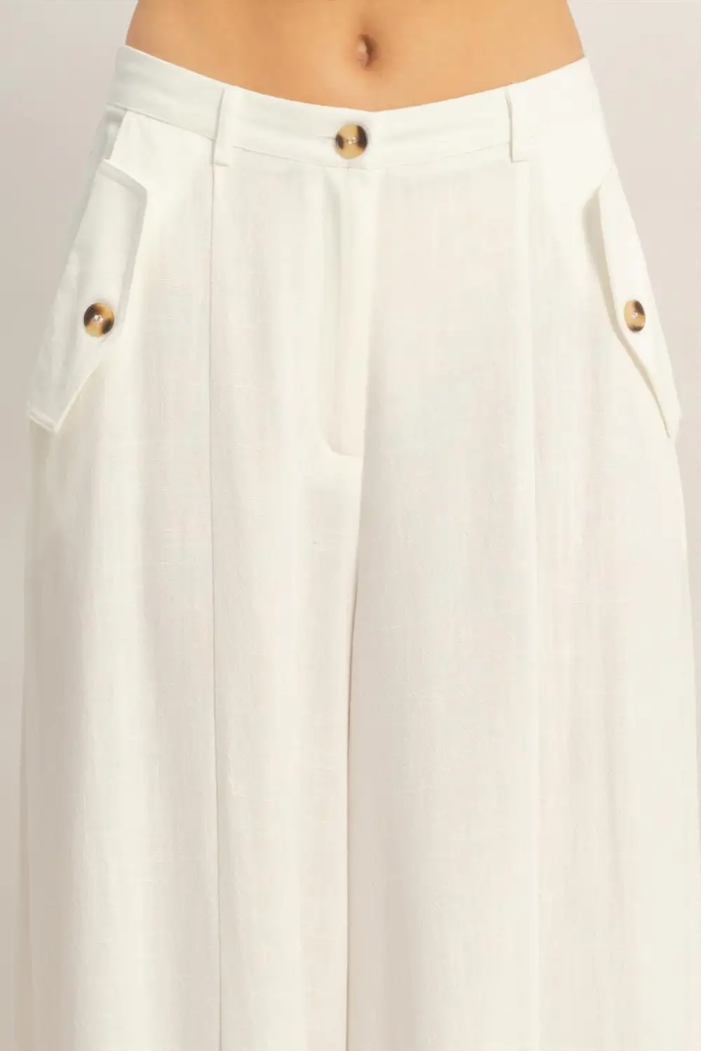 Wide Leg Flap Pocket Pants