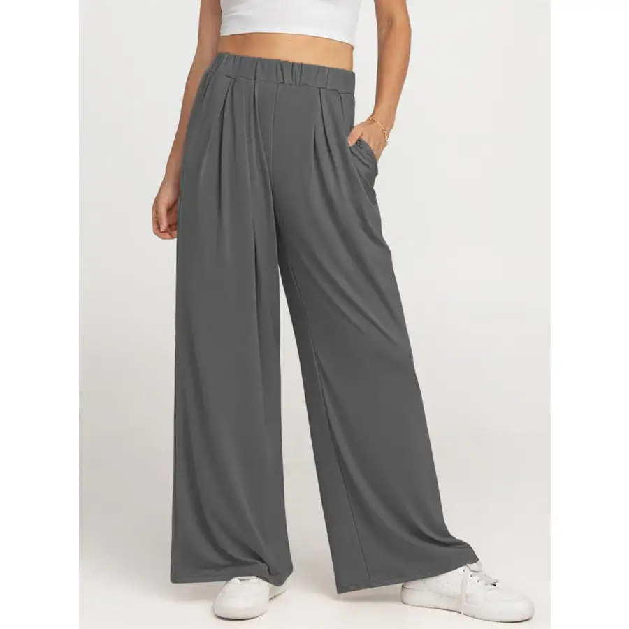 Weekend Elastic Waist Wide Leg Pants