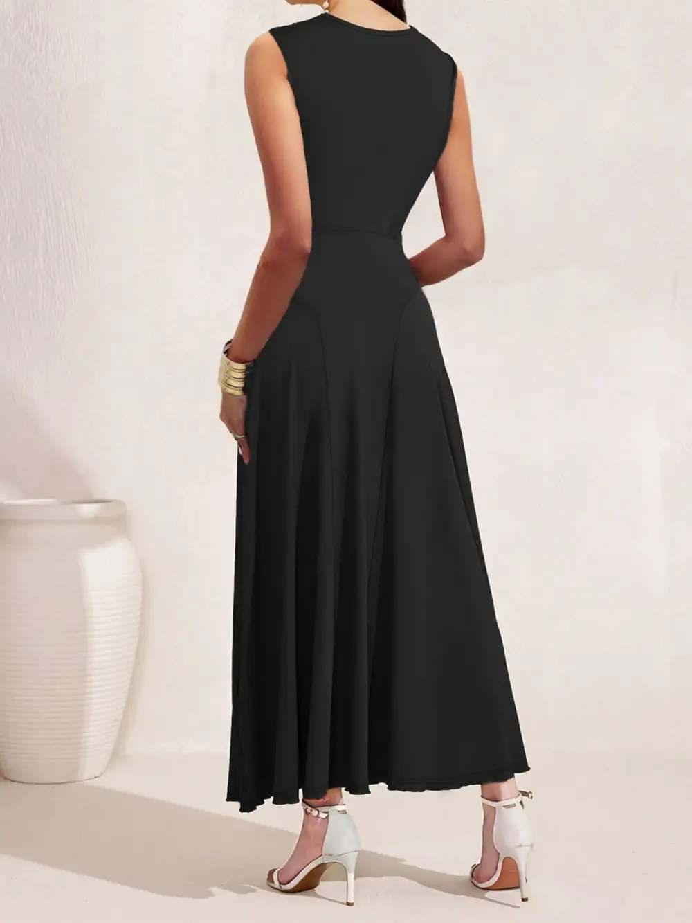 Halter A Line Midi Dress