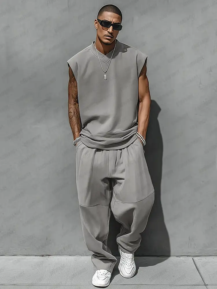 Cotton Blend Tank & Balloon Pants Set