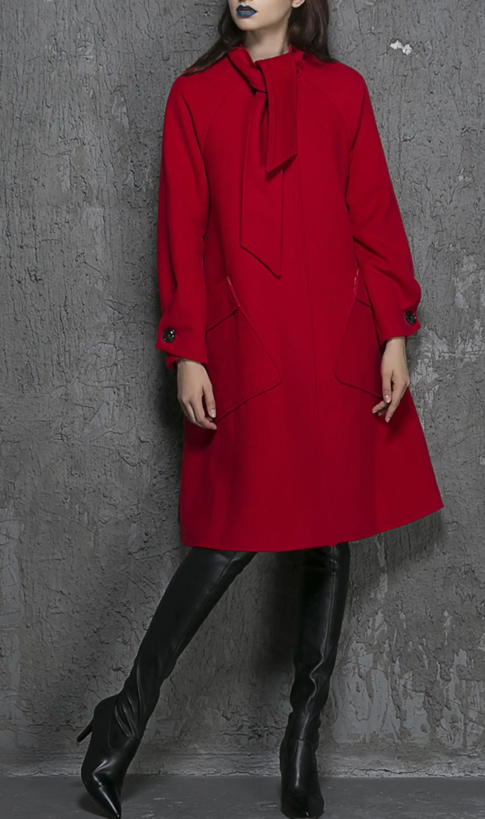 Wool Oversized Pocketed Coat
