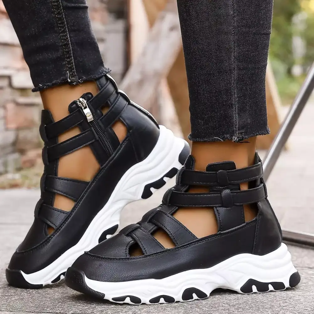 Refined Cutout Platform Sneakers