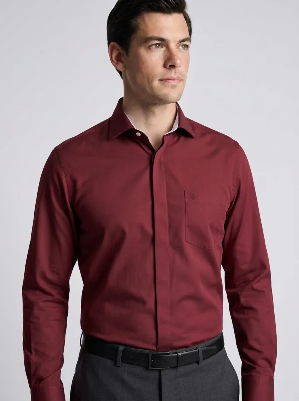 Men's Non-Iron Cotton Geometric Printed Accent Shirt