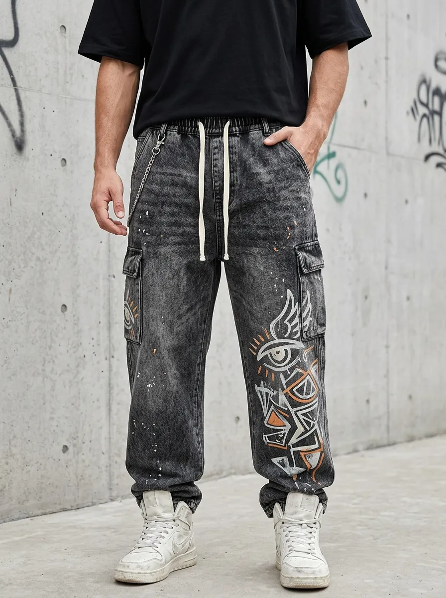 Unisex Streetwear Cargo Jeans