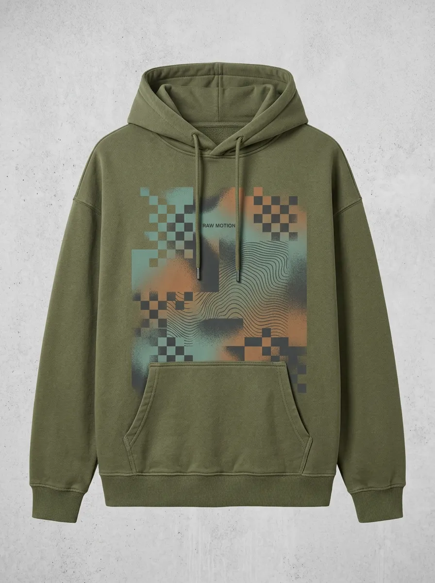 Checkered Abstract Men's Graphic Hoodie