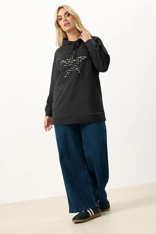 Black Leopard Star Hoodie