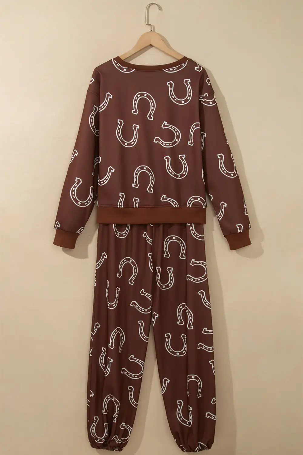 Women's Western Print Elastic Waist Pocket Two Piece Pant Set