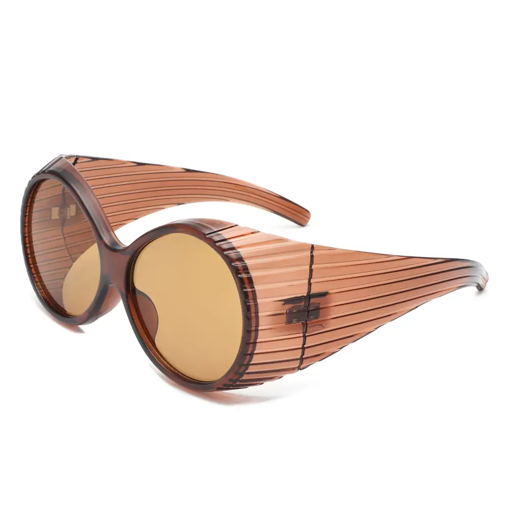 Round Wraparound Frame Sunglasses