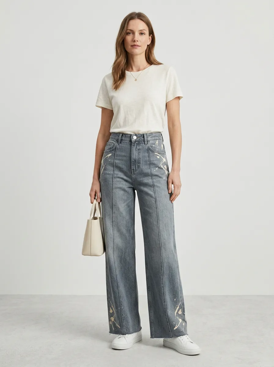 Women's Wide Leg Casual Denim Jeans