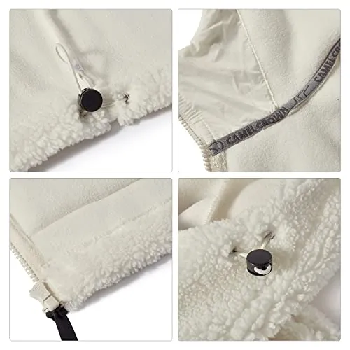 Women's Warm Fleece Sherpa Jackets Hooded Faux Shearling Coats Oversized Winter Teddy Coat Zipper Outwear
