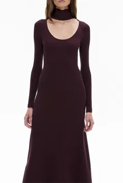 Knitted High-Neck Fitted Dress